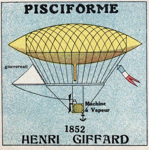 Balónky: pisciformní obálka od Henriho Giffarda (1825-1882) v roce 1852. Anonymní ilustrace z roku 1925. Soukromá sbírka. od Anonymous Anonymous