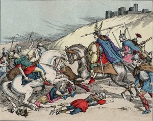 Bitva u Gergovia - Vercingetorix v bitvě u Gergovia (52 př.nl) během galské války - od Anonymous Anonymous