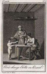 Ceres mění Stelliona na lezarda. Rytina z roku 1819 v „Lettres a Emilie sur la mythologie“ od Charlese Alberta Demoustiera (1760-1801). Soukromá sbírka. od Anonymous Anonymous