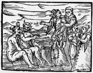 Dítě poprvé připuštěné k sabatu – „“ Compendium Maleficarum “, pojednává o čarodějnicích, jejich zlu a jejich třídění Francesco Maria Guazzo nebo Guaccio nebo Guaccius (15?? -16??) 1608 Soukromá sbírka od Anonymous Anonymous
