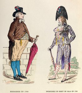 Kostým měšťáka a neuvěřitelného ve slavnostních šatech z roku 1788 - soukromá sbírka od Anonymous Anonymous