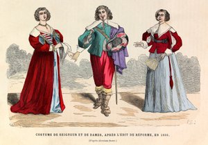 Kostýmy pánů a dam po reformní úpravě v Paříži 1633 - soukromá sbírka od Anonymous Anonymous
