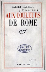 Obálka „V barvách Říma“ od Valéryho Larbauda, ​​Paříž, Gallimard od Anonymous Anonymous