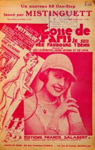 Obal partitury „Gosse de Paris““ zpívaný Mistinguett (Mistinguette) (1875 - 1956), francouzský zpěvák od Anonymous Anonymous