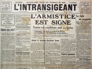 Detail 25989: Jeden z „“ Neústupný“““ z 11. 11. 1918 oznamující „“ příměří je podepsáno““ od Anonymous Anonymous