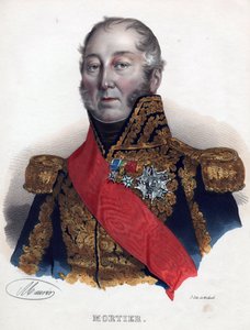 Edouard Adolphe Mortier (1768-1835), maršál Francie - Anonym - 1835 - Litografie, akvarel - 32x24 - Soukromá sbírka od Anonymous Anonymous