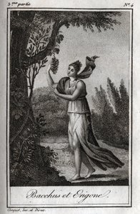 Erigo a Bacchus, rytina z roku 1819 v „Lettres a Emilie sur la mythologie“ od Charlese Alberta Demoustiera (1760-1801). Soukromá sbírka. od Anonymous Anonymous