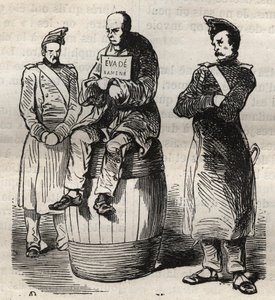 Výstava nuceného útěku (Evade se vrátila) ve věznici v Toulonu v 19. století. Rytina do „Historie trestanců od jejich vzniku až po současnost“ (1877) od Pierra Zacconeho (1817-1895) (Colonia Penale - Trestná kolonie). Soukromá sbírka. od Anonymous Anonymous