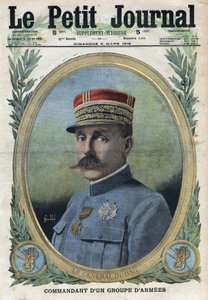 První světová válka 1914-1918 (válka 14-18). Portrét generála Augusta Dubaila (1851-1934). V „“Le Petite Journal“ dne 5.3.1916. Soukromá sbírka od Anonymous Anonymous