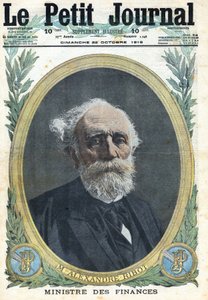 První světová válka 1914-1918 (válka 14-18). Portrét francouzského ministra financí Alexandra Ribota (1842-1923). V “”Le Petite Journal””, dne 22.10.1916. Soukromá sbírka od Anonymous Anonymous