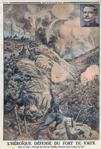 První světová válka 1914-1918 (válka 14-18). Hrdinská obrana Fort de Vaux s velitelem praporu Sylvainem Eugenem Raynalem (1867-1939). V „“Le Petite Journal“ od Anonymous Anonymous