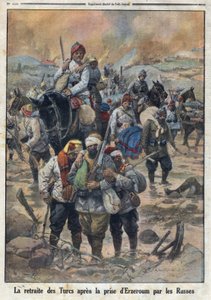 První světová válka 1914-1918 (válka 14-18). Ústup Turků poté, co Rusové dobyli Erzerum. V „“Le Petite Journal“ dne 27.2.1916. Soukromá sbírka od Anonymous Anonymous