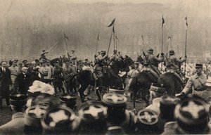 První světová válka 1914-1918: návštěva francouzského prezidenta Raymonda Poincareho (1860-1934) a prezidenta rady Georgese Clemenceaua (1841-1929) do Met 8. prosince od Anonymous Anonymous