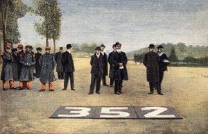 Francouzské letectví: Stopa leteckých cest. Rytina. Jeden z novin ""Le petit parisien"" z 11.6.1910. Soukromá sbírka. od Anonymous Anonymous