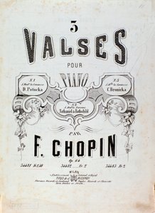Frontispice partitury pro „3 valčíky pro klavír“ od Frederica Chopina (1810-1849) Soukromá sbírka 19. století od Anonymous Anonymous