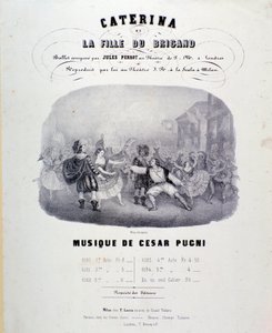 Frontispis pro hudbu Catarina nebo dcera bandity od Pugniho pro reprezentaci v Teatro alla Scala (1847) od Anonymous Anonymous