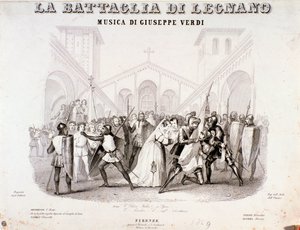 Frontispis opery Bitva u Legnana od Giuseppe Verdiho od Anonymous Anonymous