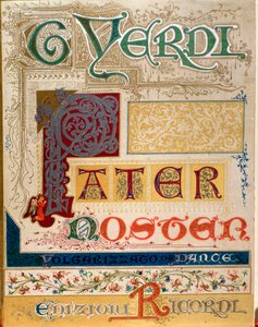 Frontispis partitury Pater noster od Giuseppe Verdiho od Anonymous Anonymous