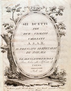 Frontispis partitury Šest duetů pro dvoje housle od Rolly od Anonymous Anonymous