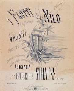 Frontispis partitur Nile Waters Waltzes for Piano od Josefa Strausse od Anonymous Anonymous