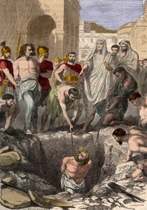 Galové pohřbení Římany – Rytina 19. století v „“ Národní historii ilustrovaná Francie od nejvzdálenějších dob až po současnost“ 1876 – Soukromá sbírka od Anonymous Anonymous