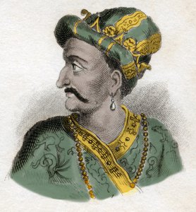 Grand Moghol (Mogol nebo Moghul) (pravděpodobně Aurangzeb (1618-1707), také známý jako Alamgir) (Abu Muzaffar Muhiuddin Muhammad Aurangzeb Alamgi) - rytina z 19. století - milánský od Anonymous Anonymous