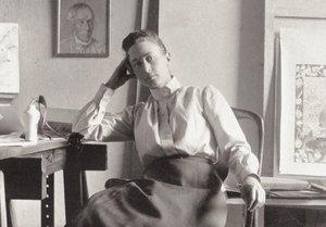 Hilma af Klint ve svém ateliéru v Hamngatan, Stockholm, cca 1895 (fotografie) od Anonymous Anonymous
