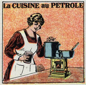 Vytápění domu: kuchyně na olej. Anonymní ilustrace z roku 1925. Soukromá sbírka. od Anonymous Anonymous