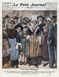 Huelgoat hody v tradičním bretaňském kroji u příležitosti iniciativy ve prospěch oživení regionálních zvyků. Ilustrace převzata z „Le petit journal illustrious“““ z 10.9.1921. Soukromá sbírka od Anonymous Anonymous