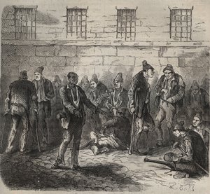 Slabé síly u Toulon Bagne v 19. století. Rytina do „Historie trestanců od jejich vzniku po současnost“ (1877) od Pierra Zacconeho (1817-1895) (Colonia Penale - Trestná kolonie). Soukromá sbírka. od Anonymous Anonymous