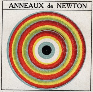 Interference: prsteny od Isaaca Newtona (1642-1727). Anonymní ilustrace z roku 1925. Soukromá sbírka. od Anonymous Anonymous