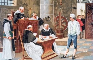 Rozsudek španělského teologa Miguela Serveta u soudu Ginebra, odsuzující ho k upálení na hranici za kacířství v roce 1553 od Anonymous Anonymous