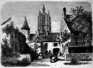 La maison au Mans od Paula Scarrona (1610-1660), francouzského spisovatele. rytina 19. století. od Anonymous Anonymous