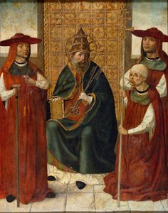 ""Kardinál Pedro Gonzalez de Mendoza se modlí vedle svatého Petra"" (Kardinál Pedro Gonzalez de Mendoza (1428-1495) se modlí před svatým Petrem) Anonymní obraz 1490-1495 Museo del Prado, Madrid od Anonymous Anonymous