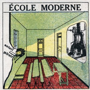 Světelná projekce: použití projektoru ve třídě ve 20. letech 20. století. Anonymní ilustrace z roku 1925. Soukromá sbírka. od Anonymous Anonymous