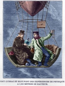 Louis-Joseph Gay-Lussac (Louis Joseph Gay Lussac) a Biot provádějí fyzikální experimenty ve výšce 4 000 metrů - v „Album de la Science; věhlasní vědci; Velké objevy “”” 1896. od Anonymous Anonymous