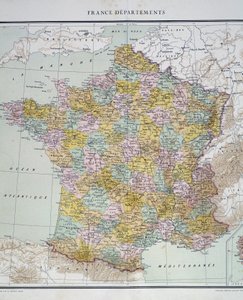 Mapa: Departementy Francie. Atlas 50. let 20. století. od Anonymous Anonymous