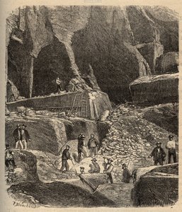 Mramorové lomy Saint-Genies (Saint Genies) - Dordogne - rytina "” PATRIE”” - POPIS PINTUREQUIREQUE DE LA FRANCE EN 6 SVAZKŮ LUCIEN HUARD - konec 19. stol. od Anonymous Anonymous