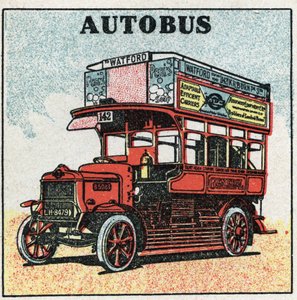 Mechanická trakce: autobus. Anonymní ilustrace z roku 1925. Soukromá sbírka. od Anonymous Anonymous