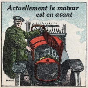 Mechanická trakce: motor z 20. let je před námi. Anonymní ilustrace z roku 1925. Soukromá sbírka. od Anonymous Anonymous
