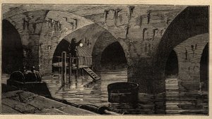 Menilamount Reservoir - Paříž - 1890 - rytina 1890 od Anonymous Anonymous