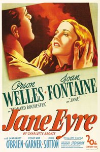Filmový plakát z filmu „“Jane Eyre““, který napsala Charlotte Bronte a režíroval Robert Stevenson v roce 1944 s herci Orsonem Wellesem jako Edwardem Rochesterem a Joan Fontaine jako Jane. Soukromá sbírka. od Anonymous Anonymous