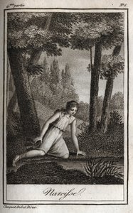 Narcisse uvažuje o své reflexi (Narciso) Rytina z roku 1819 v „Lettres a Emilie sur la mythologie““ od Charlese Alberta Demoustiera (1760-1801). Soukromá sbírka. od Anonymous Anonymous