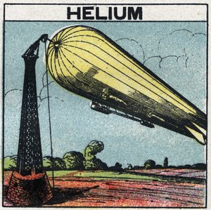 Nové vlastnosti plynu: zeppelin se nafukuje heliem. Anonymní ilustrace z roku 1925. Soukromá sbírka. od Anonymous Anonymous