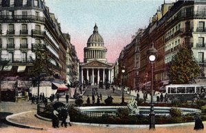 Paříž: pohled na rue Soufflot a Pantheon. Fotografie z roku 1920 v „Uměleckém albu“ města Paříže. Soukromá sbírka. od Anonymous Anonymous