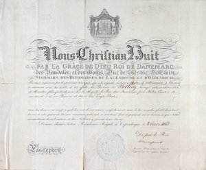 Pas dánského krále Christiana VIII pochází z roku 1845. od Anonymous Anonymous