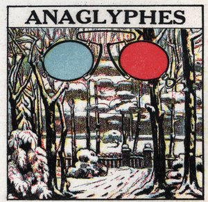 Fotografie: anaglyf je obrázek vytištěný tak, aby byl viděn v reliéfu pomocí dvoubarevných brýlí. Anonymní ilustrace z roku 1925. Soukromá sbírka. od Anonymous Anonymous