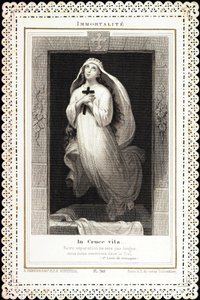 Pious image: “” Immortalite, In cruce vita”” Card of deces dentelee. 19th century Private collection od Anonymous Anonymous