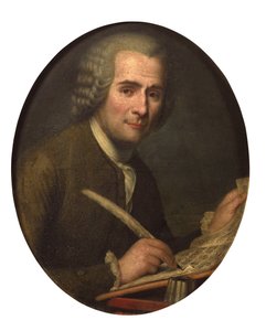 ""Portrét Jeana Jacquese Rousseaua, který píše noty"" (Jean-Jacques Rousseau (1712-1778) píše noty) Anonymní obraz Olej na plátně Rozměr 65x54 cm Soukromá sbírka od Anonymous Anonymous