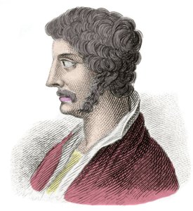 Portrét Alkibiada (Alkibias Kleiniou Scambonides) (450-404 př. n. l.), státníka a athénského generála. Rytina 19. století. milánský od Anonymous Anonymous